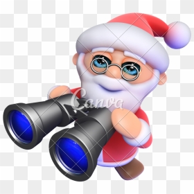 Transparent Binoculars Clipart Png - Cartoon, Png Download - christmas father png