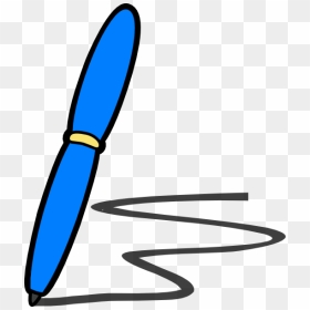 Blue Pen Write Clip - Writing Pen Clip Art, HD Png Download - write png