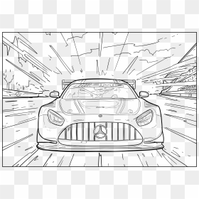 Mercedes Benz Colouring Pages, HD Png Download - benz car png