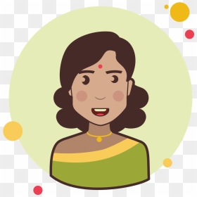Indian Lady Icon - Curly Hair Transparent Glasses, HD Png Download - indian wedding icon png