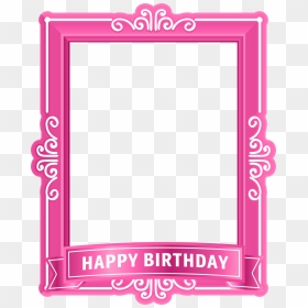 Happy Birthday Frame Pink Png Clip Art, Transparent Png - cute birthday frames and borders png