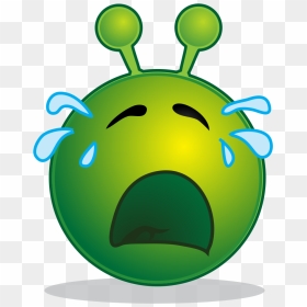 Green Alien Emoji Face Png, Transparent Png - crying smiley png
