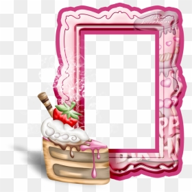 Pink Birthday Transparent Frame With Cake - Png Clipart Birthday Frame Transparent Background, Png Download - cute birthday frames and borders png