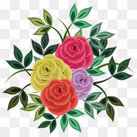 Roses, Flowers, Floral, Plants, Spring, Flowery Clipart - Rosas Coloridas Png Desenho, Transparent Png - boquet png