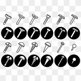 Screws / Nuts / Nail Vector Icon - Vector Graphics, HD Png Download - screw vector png