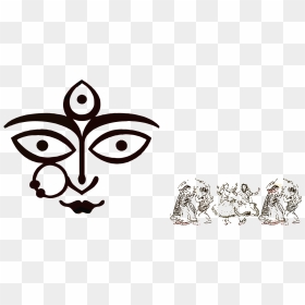 Transparent Durga Puja Png - Dandiya Images Black And White, Png Download - puja png