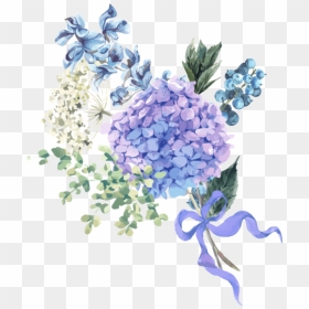 Hydrangea Vector Png , Png Download - Purple Flowers Vector Png, Transparent Png - boquet png