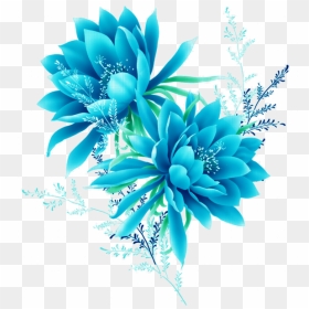 Transparent Blue Flower Border Png - Blue Flower Clipart, Png Download - blue flowers border png