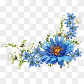 Victorian Flowers, Vintage Flowers, Blue Flowers, Small - Blue Flower Border Png, Transparent Png - blue flowers border png