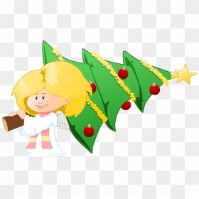 Clipart Cute Christmas Angels, HD Png Download - animated tree png