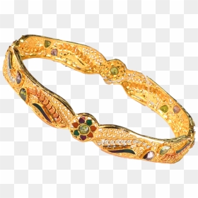 Design Bangle Gold Bracelet, HD Png Download - fancy bangles png