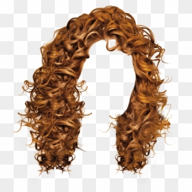 Hair Clipart Orange Hair - Curly Hair Transparent Background, HD Png Download - men hair wig png