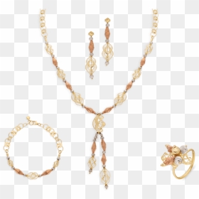 Necklace, HD Png Download - gold jewellery set png