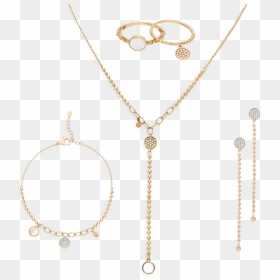 Necklace, HD Png Download - gold jewellery set png