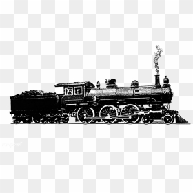 Steam Engine Train Vintage Drawing - Steam Train Transparent, HD Png Download - indian train png images