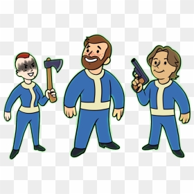 It’s Fallout Season So I Drew Mine And My Sisters’ - Cartoon, HD Png Download - vault boy thumbs up png
