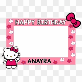 Hello Kitty Birthday Photo Frame, HD Png Download - happy birthday frames for girls png