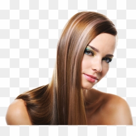 Rebonded Hair With Highlights , Png Download - Straight Long Hair, Transparent Png - hair salon png