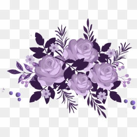 Bouquet Of Purple Flowers Border Png Download - Free Purple Flower ...