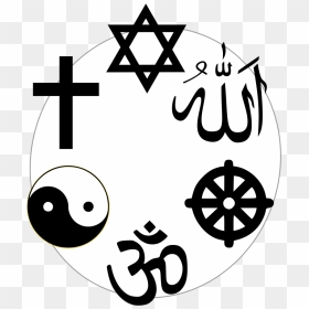 Symbols Commonly Associated With Six Of The Religions - World Religions, HD Png Download - hindu symbols png