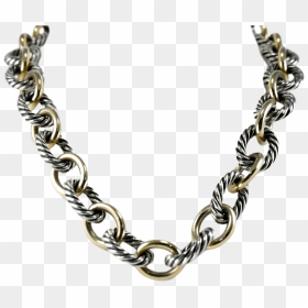 David Yurman 18k Gold And Sterling Silver Twisted Necklace - Chain, HD Png Download - gold jewellery set png