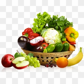 Fruits & Vegetables - Transparent Fruits And Vegetable Background Png, Png Download - vegetables basket png