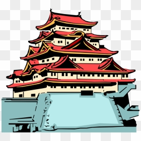 Vector Illustration Of Buddhist Temple, Japan - Japanese Buddhist Temple Png, Transparent Png - temple arch png