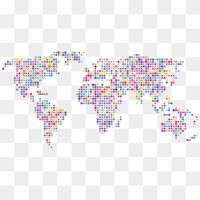 World-map - Art World Map Dots, HD Png Download - digital background png