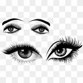 Extensions Clip Art Sketch - Cartoon Eye With Lashes, HD Png Download - beautiful eye png