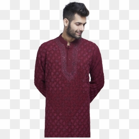 Embroidered Maroon Kurta Set By Stylease Exclusive - Gentleman, HD Png Download - kurta png