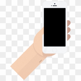Phone Hand Flat Design Png - Smartphone, Transparent Png - hand with mobile png