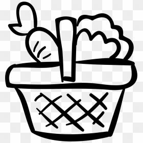 Vegetables Hand Drawn Basket - Black Vegetables Basket Vector, HD Png Download - vegetables basket png