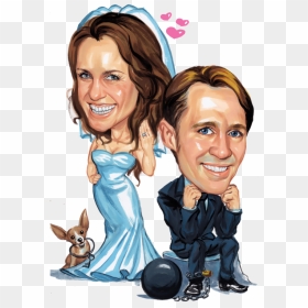 Custom Wedding Caricature Can Be A Perfect Show Stopper - Couple Caricature Body Png, Transparent Png - wedding caricature png