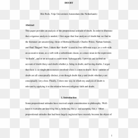 Apa Format Example Paper, HD Png Download - doubt png