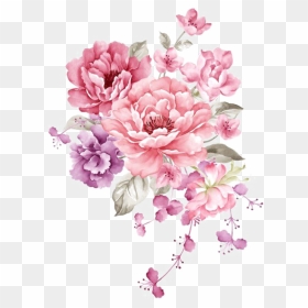 Ftestickers Watercolor Flowers Bouquet Pink - Transparent Pink Flowers Png, Png Download - pink flower bouquet png
