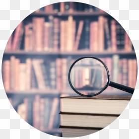 T Magnifying Glass Over Books - Book, HD Png Download - glass background png