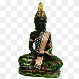 Golden Black Jerkin Decorated Meditating Buddha Murti - Gautama Buddha, HD Png Download - budha png