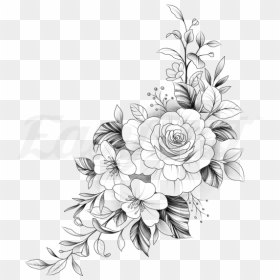 Rose Bouquet - Temporary Tattoo - Desenho Floral Para Tatuagem, HD Png Download - boquet png