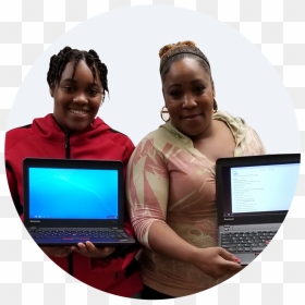 Mother & Daughter Proudly Displaying Their New Computers - Output Device, HD Png Download - computerpng