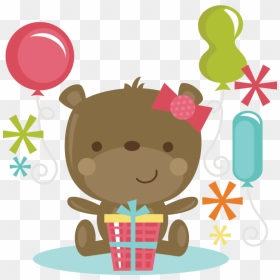 Birthday Bear Girl Svg Cut Files For Scrapbooking Birthday - Birthday Cute Clipart Png, Transparent Png - birthday designs png