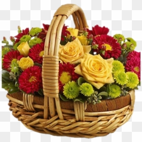 Flower With Basket Png, Transparent Png - flower basket png