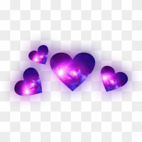 #hearts #galaxy #purple #purplegalaxy #heartscrown #lights - Heart, HD Png Download - best png for picsart