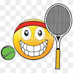 Emoji Tennis Ball Racquet - Tennis Emoji, HD Png Download - smiley ball png