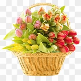 Bouquet Of Flowers Png Image - Basket Of Flowers, Transparent Png - flower basket png