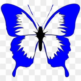Panda Free Images - Butterfly Clip Art, HD Png Download - blue butterfly flying png