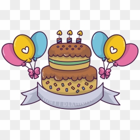 Transparent Birthday Cake Cartoon Png - Cute Birthday Cake Drawing, Png Download - birthday cartoon png