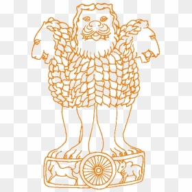 Emblem Of India - National Emblem Of India Drawing, HD Png Download - indian flag .png