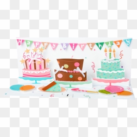 Pop-up Panoramics Greeting Card - Birthday Party, HD Png Download - cakes png images