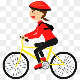 Woman Bicycle Cycling Clipart - Bicycle, HD Png Download - cycle clipart png