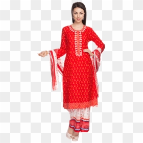 Womens Printed Kurta Palazzo Set - Silk, HD Png Download - kurta png